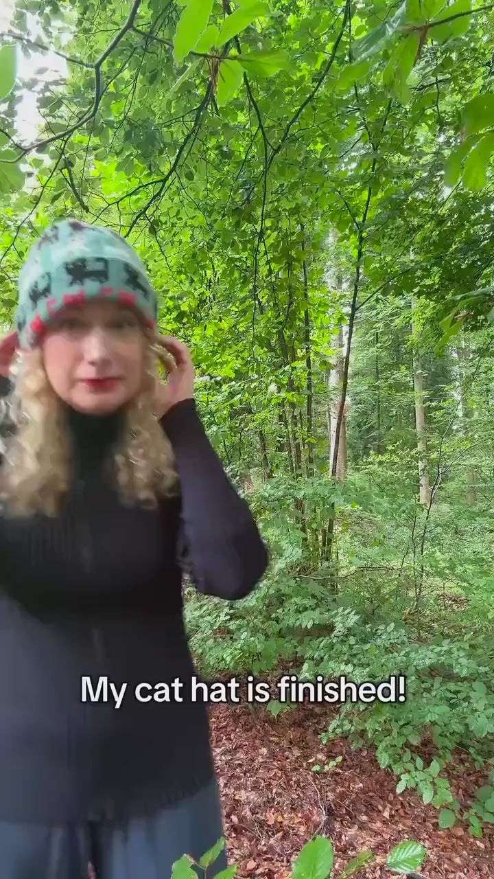 DIGITAL ITEM - Herding Cats Hat knitting pattern. 2 PDFS 1 in English and 1 in German